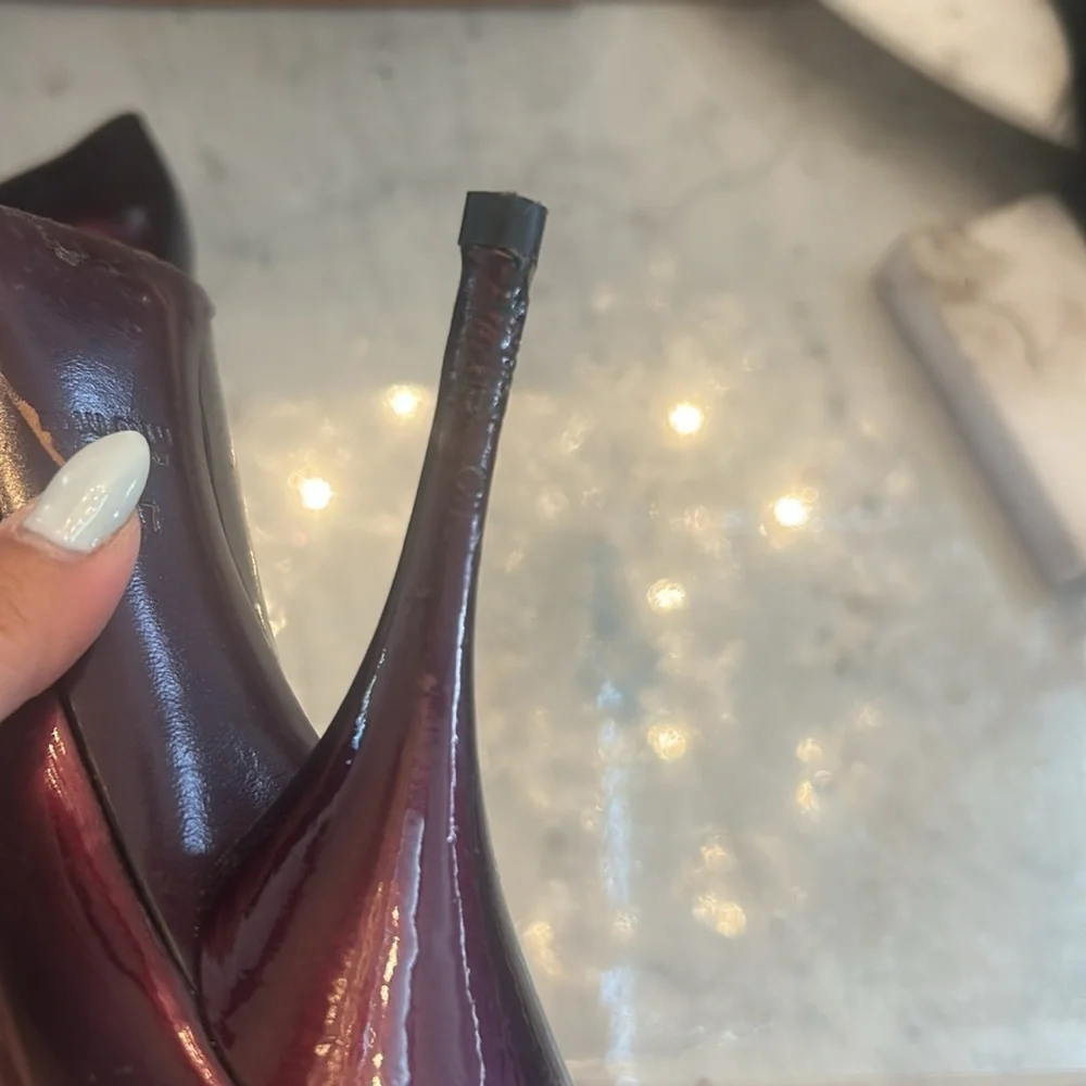 Miu Miu Vintage Dark Purple Red Patent Leather Heels